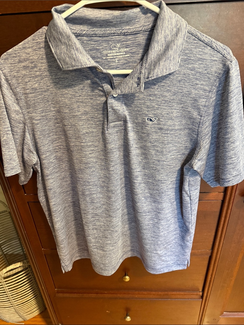 Vineyard Vines Heathered Navy Performance Polo